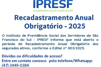 Recadastramento Anual Obrigatório – 2025