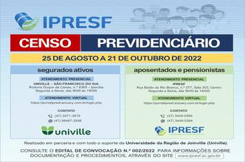 IPRESF REALIZA CENSO PREVIDENCIÁRIO EM 2022