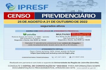 IPRESF REALIZA CENSO PREVIDENCIÁRIO EM 2022