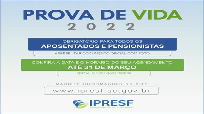 PROVA DE VIDA ANUAL OBRIGATÓRIA – ANO 2022